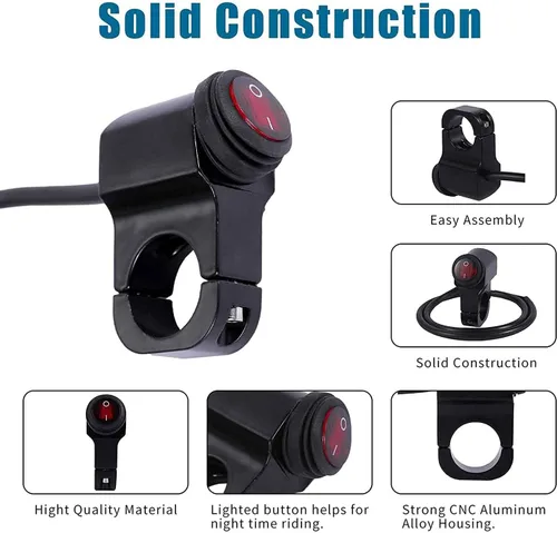 Miniatura 4 de Kit de arnés de cableado de interruptor Somaer para luz LED de motocicleta, con 3 modelos: siempre encendido/estroboscópico/parpadeo izquierdo