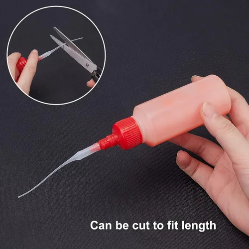 Miniatura 4 de PH PandaHall Puntas de pegamento, 100 piezas de pegamento de plástico micro puntas extensor blanco aplicador de precisión para modelo de botella