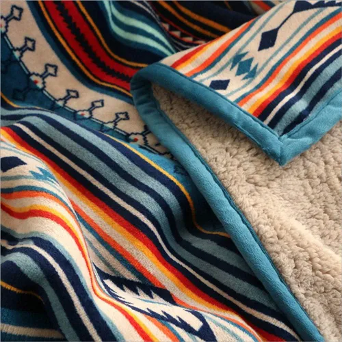 Miniatura 6 de UKELER - Manta Boho Sherpa 60" x 50" - Mantas de franela suaves y esponjosas para cama/sofá/oficina/camping A-bohemio
