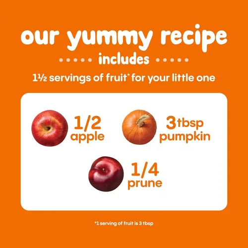 Miniatura 4 de Happy Baby Mezclas de apoyo digestivo, alimento para bebés etapa 2 con fibra prebiótica, manzana, calabaza y ciruela, 4 onzas (paquete de 16) +