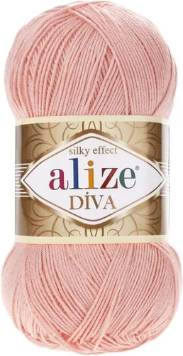 Miniatura 17 de Alize Diva Silk Effect 100% hilo acrílico de microfibra, 1 madejas de bola de 3.53 oz 383yds color (1 - crema)