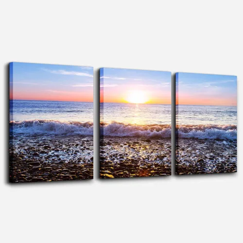 Miniatura 21 de Arte de pared para sala de estar, blanco y negro, árbol azul, luna, lienzo para decoración de pared para el hogar, obra de arte enorme, pintura