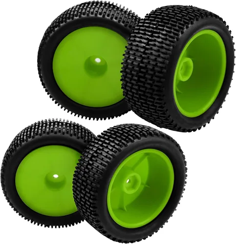 Miniatura 2 de Neumático de goma de 88mm/3.46" para rueda delantera y trasera y llantas de rueda de plástico con cubo de 12mm Hex Compatible con Redcat Tornado