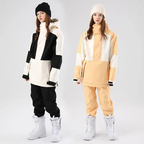 Miniatura 6 de RIUIYELE Traje de esquí para mujer, chaqueta y pantalones de snowboard para deportes al aire libre, traje de nieve con aislamiento impermeable