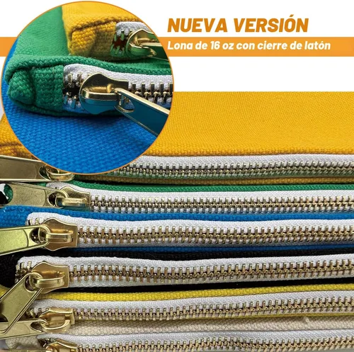 Miniatura 2 de Bolsa de herramientas de lona con cremallera, paquete de 6 bolsas de herramientas resistentes, bolsas de almacenamiento multiusos con cremalleras