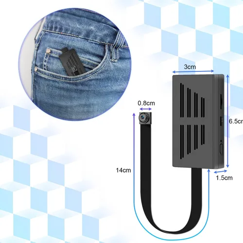 Miniatura 4 de VHLTTYV Mini cámara de video 1080P, cámara de video portátil para niñera de 64 GB con detección de movimiento para el hogar, la oficina y la cámara
