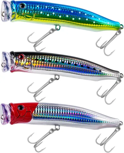 Miniatura 12 de THKFISH Señuelos para pesca de agua salada de atún para pesca de surf, lubina con ojos 3D para atún GT peces grandes, 5.9 pulgadas, 1 unidad/3 1