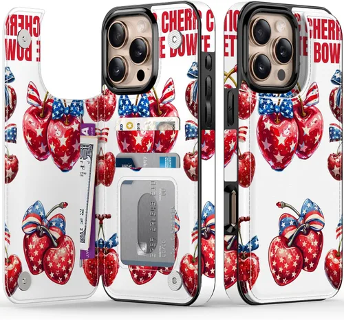 Miniatura 82 de FUNMIKO Funda tipo cartera para iPhone 13 con tarjetero, bloqueo RFID, protección de grado militar y obras de arte impresas con rayos UV, cierre