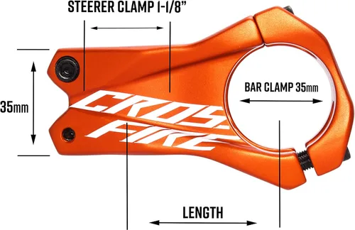 Miniatura 3 de Funn Crossfire Mountain Bike Stem with 35mm Bar Clamp - Durable and Lightweight Alloy Bicycle Stem for Mountain Bike and BMX Bike