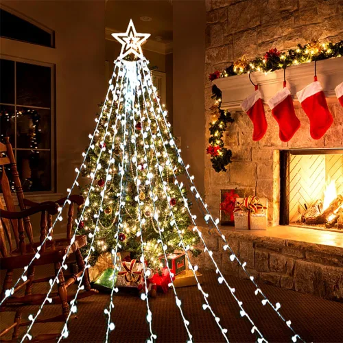 Miniatura 6 de Aokudoni - Decoración de Navidad para exterior, 12.6 pies, 350 luces LED, 8 modos, luces de estrella de Navidad para exterior para casa, patio