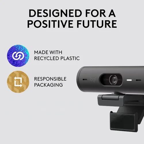 Miniatura 5 de Logitech Brio 501 - Cámara web Full HD con corrección automática de luz, modo de espectáculo, micrófonos de reducción de ruido, cubierta de Negro