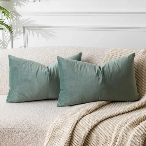 Miniatura 76 de Juspurbet - Juego de 2 fundas decorativas de terciopelo para cojines, fundas suaves para sofá, cama o sillón con cremallera oculta, para sala