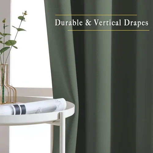 Miniatura 4 de NICETOWN - Cortinas opacas de 45 pulgadas de largo para dormitorio - Tratamiento para ventana con aislamiento térmico, cortinas lisas con ojales