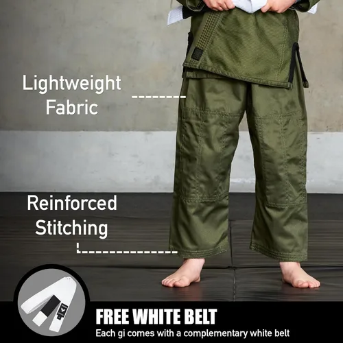 Miniatura 3 de Elite Sports Kids BJJ GI - Kimono brasileño Jiujitsu Gi con tela preencogida y cinturón, para niños y jóvenes, aprobado por la IBJJF
