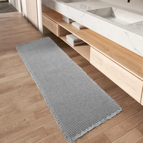Miniatura 35 de AMOAMI Tapete de baño mejorado con diseño de gofre, súper absorbente, antideslizante, para suelo de baño, lavable a máquina, con borlas, tapetes