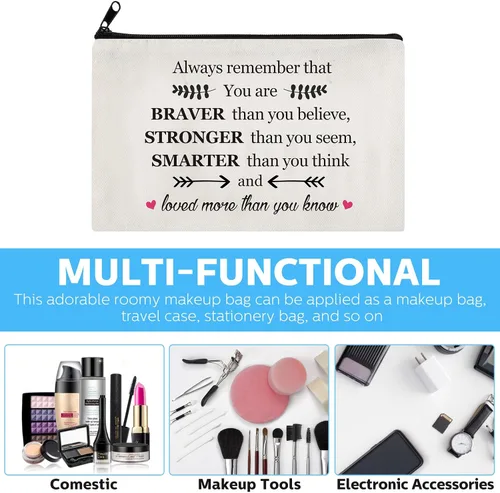 Miniatura 3 de Saintrygo 10 bolsas de cosméticos inspiradoras para niñas y mujeres, bolsa de maquillaje, regalos de amistad de cumpleaños para enfermeras