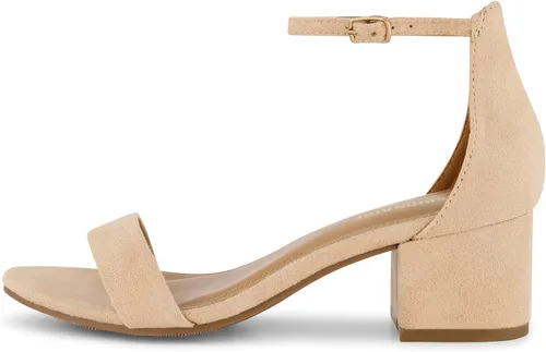 Miniatura 2 de Cushionaire - Sandalias Alba para mujer de tacón medio en forma de bloque con una banda y plantilla de espuma viscoelástica.