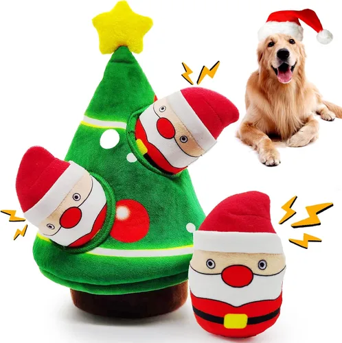 Miniatura 14 de lilfrd Juguete de cumpleaños para perros, juguetes de pastel de cumpleaños para regalos de cachorros, juguetes de peluche chirriantes para perros