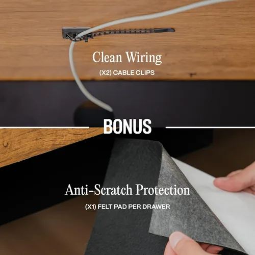 Miniatura 6 de Cajón deslizante para debajo del escritorio, cajones de almacenamiento de metal con cerradura con organización de cables para oficina y hogar