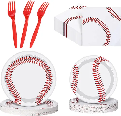 Miniatura 12 de Paquete de 120 piezas de suministros de fiesta de fútbol, platos de papel, servilletas, tenedores, decoración de cumpleaños para niños para 30