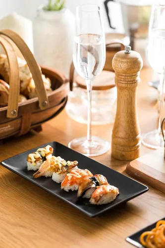 Miniatura 5 de LAUCHUH Bandejas para Servir, Bandeja de Porcelana de 10" Platos de Sushi Bandejas Rectangulares para Navidad, Acción de Gracias, Sushi, Pasteles