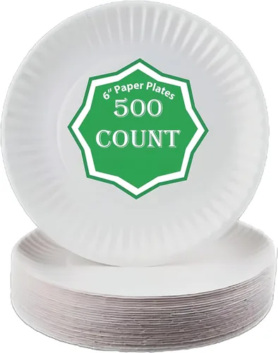 Miniatura 5 de Spa Stix Plato de papel desechable de 6 pulgadas, paquete de 100 unidades (placa de papel SS 6-100), color blanco