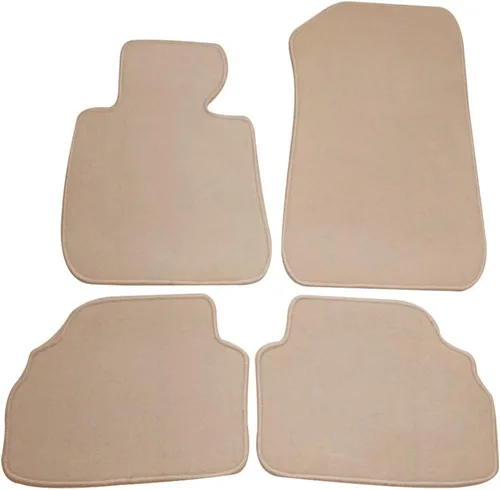 IKON MOTORSPORTS, tapetes para piso compatibles con BMW E92 3-Series, 2007-2013 delantero y trasero beige 4 piezas de nylon para alfombras de piso