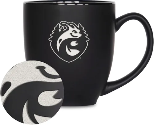 Miniatura 87 de Rico Industries - Taza de cerámica mate negra con grabado láser estándar de 15oz para NCAA (escuelas T & U) - Para bebidas calientes o frías