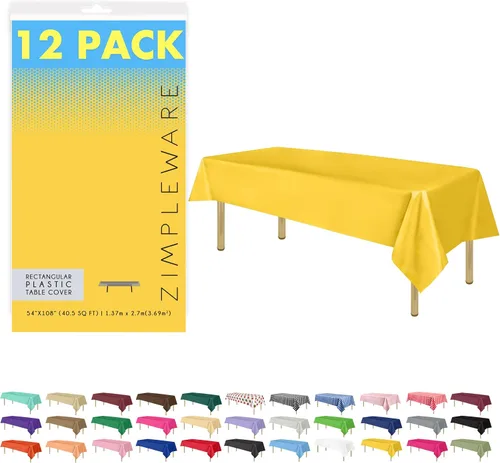 Miniatura 100 de Zimpleware - Mantel redondo de plástico para fiestas de 213 cm (84 pulgadas) de diámetro (paquete de 1, 6 y 12 unidades)