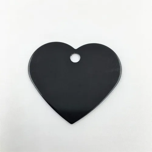 NUORUI Discos de estampado de aluminio anodizado en forma de corazón colorido para etiquetas de manualidades (paquete de 10) (negro)
