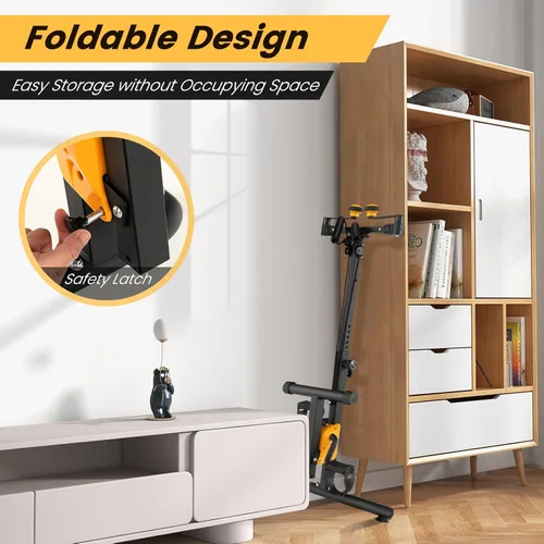 Miniatura 5 de Goplus Ejercitador de pedal plegable para personas mayores, mano, brazo, pierna, rodilla, terapia física, bicicleta de ejercicio con altura