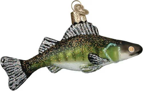 Miniatura 11 de Old World Christmas - Adorno de vidrio soplado de lubina de boca chica para árbol de Navidad, decoración festiva artesanal, colección de peces