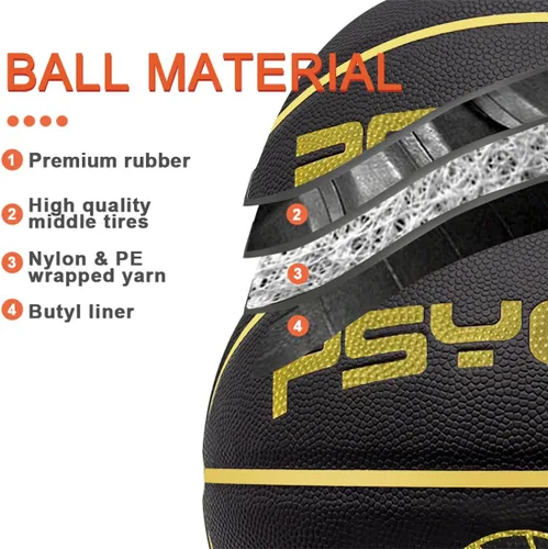 Miniatura 3 de Baloncesto para niños y jóvenes, tamaño 4/5 (25.5/27.5 pulgadas), baloncesto de goma de alta calidad para niños y niñas, juegos de piscina