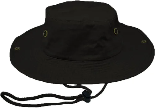 Miniatura 3 de Glory Max Sombrero de pescador de algodón lavado con correa de barbilla gorra de pesca Sun Safari Boonie Negro
