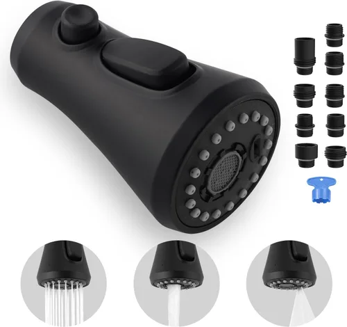 Miniatura 12 de Cabezal de Repuesto para Grifo de Cocina de 4 Funciones, Cabezal Rociador Universal Extraíble para Fregadero de Cocina con 15 Adaptadores Compatible