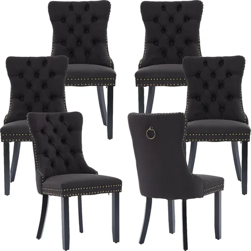 Miniatura 8 de Sillas de Comedor Juego de 4 sillas de comedor tapizadas de lino, sillas de comedor modernas de mediados de siglo, sillas de cocina y comedor