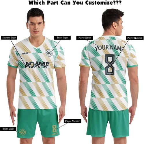 Miniatura 4 de Los hombres modifican la camiseta de fútbol, personaliza tu propio equipo de fútbol, uniforme de entrenamiento de equipo semi profesional