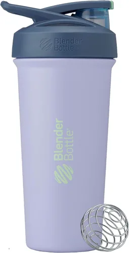 Miniatura 33 de BlenderBottle Strada Shaker Cup - Botella de agua aislada de acero inoxidable con batidor de alambre, 24 onzas, color negro