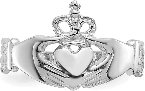 Miniatura 5 de 14k White Gold Claddagh Ring Celtic Fine Jewelry For Women Gifts For Her
