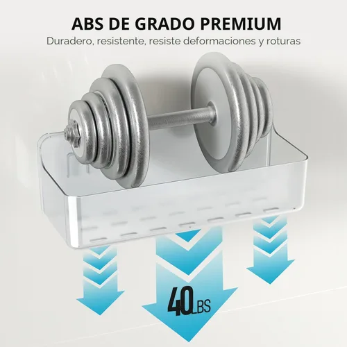 Miniatura 7 de Nieifi Estante adhesivo de pared, estantes de ducha, organizador de ducha para organización de baño (A-transparente, 2 piezas)