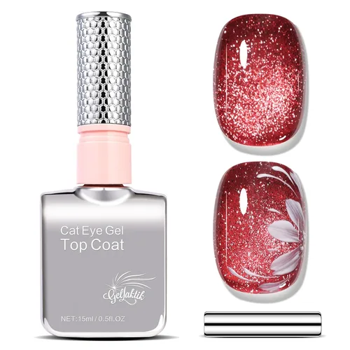 Miniatura 16 de 5-en-1 Esmalte de uñas de gel ojo de gato 15ml Fórmula todo en uno, sin necesidad de capa base/selladora, esmalte de uñas magnético fácil para Ámbar