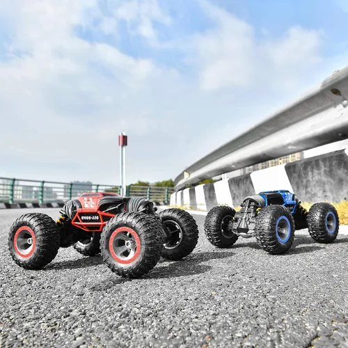 Miniatura 8 de BEZGAR TD141 Coche de Control Remoto - Escala 1:14 4WD Todo Terreno RC Grandes Coches para Niños, 2.4GHz Coches de Acrobacias Transformables, Azul