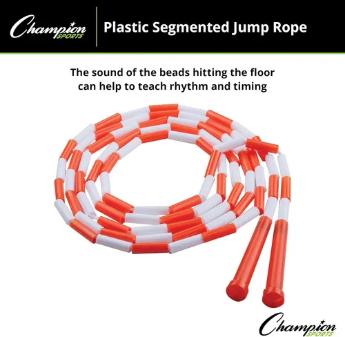 Miniatura 4 de Champion Sports Plastic Segmented Jump Rope Naranja (10 pies)