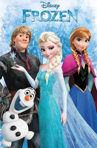 Miniatura 7 de 24 x 36 pulgadas de Disney Frozen - Póster de pared grupal, 36 pulgadas de largo x 24 pulgadas de ancho, versión enmarcada en negro
