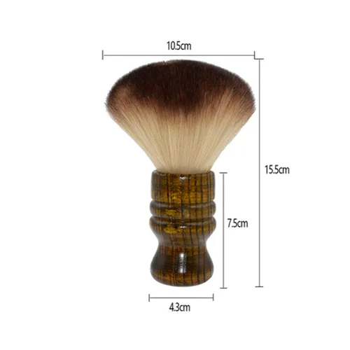Miniatura 8 de Cepillo profesional para el cuello de la peluquería de 2 piezas con mango de madera, cepillo de barrido de pelo y kits de corte