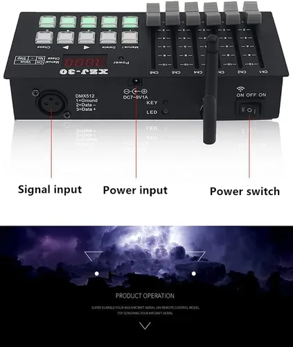 Miniatura 5 de Mini regulador programable 30CH de DMX512 con pilas 8-10hours para la iluminación de la etapa