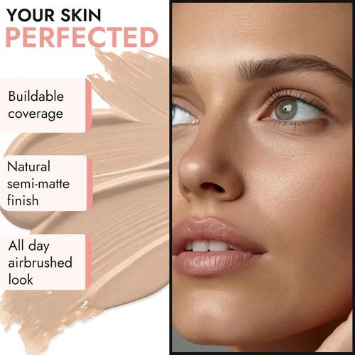 Miniatura 4 de BaeBlu LUX - Maquillaje líquido orgánico de base – Cobertura media 100% natural con acabado natural – Vegano y sin gluten para todo tipo de piel, 1