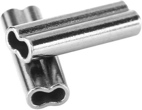 TOPINCN 100 piezas de doble crimpado línea de pesca de alambre líder mangas cobre tubo conector interior diámetro 0.039 in - 0.079 in (0.047 in*