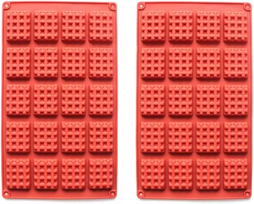 Miniatura 4 de Juego de 2 piezas/juego de moldes de silicona para gofres de 18/20 cavidades, molde para hornear galletas, molde para hornear, herramienta
