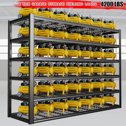 Miniatura 3 de Estantería de garaje resistente de 65 pulgadas de ancho, estantes de garaje de 6 niveles, estantería de almacenamiento ajustable, estante de metal